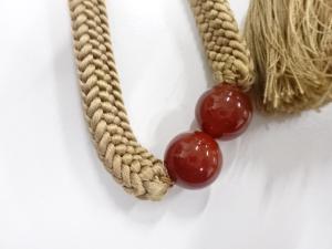 アンティーク　天然石帯留め・正絹手組帯締めセット